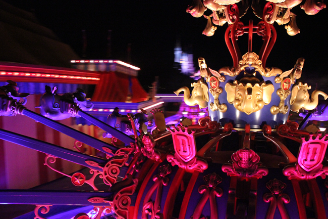 Riding Dumbo at Walt Disney World