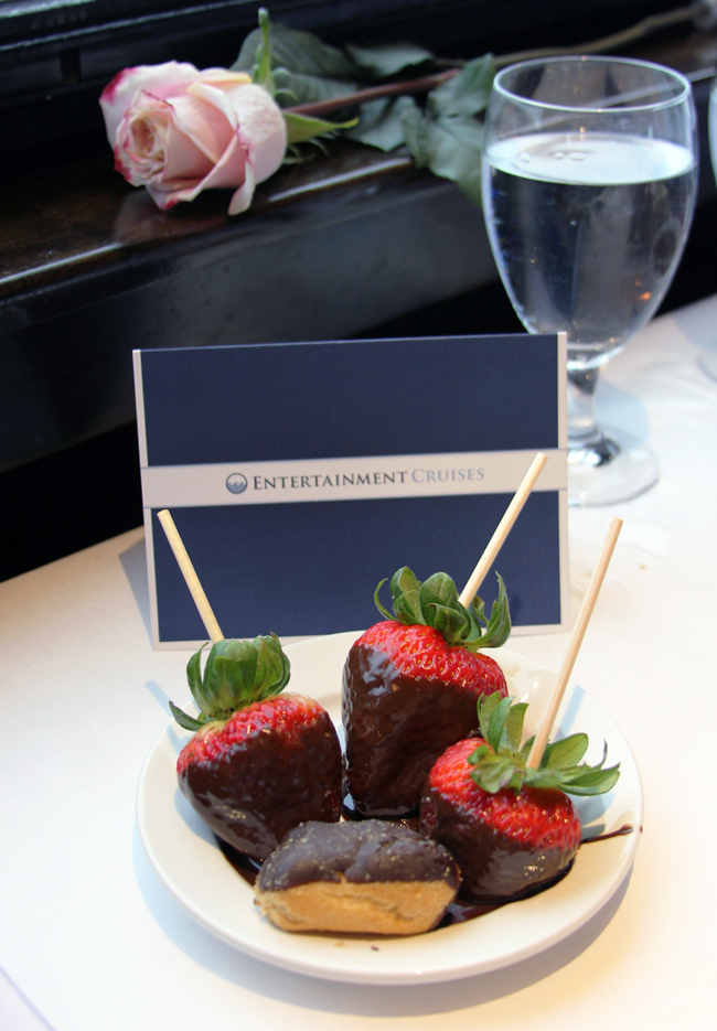Desserts are exquisite on the Odyssey Chicago brunch cruise…I love chocolate covered strawberries