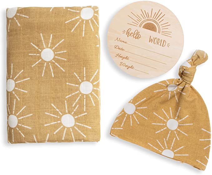 Baby gift wrap is on-trend with gender-neutral colors and designs